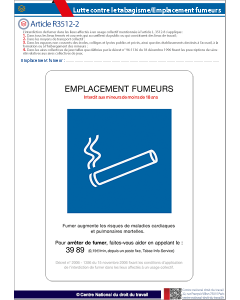 Affichage emplacement fumeurs