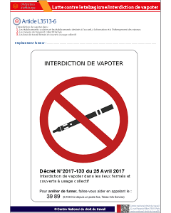 Interdiction de vapoter