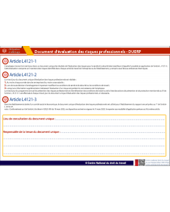 Modalités d'accès au document unique d'évaluation des risques professionnels - DUERP