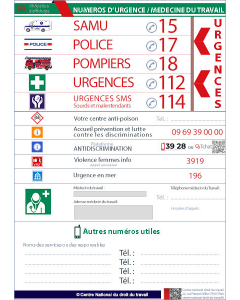 Numéros d'urgence en entreprise
